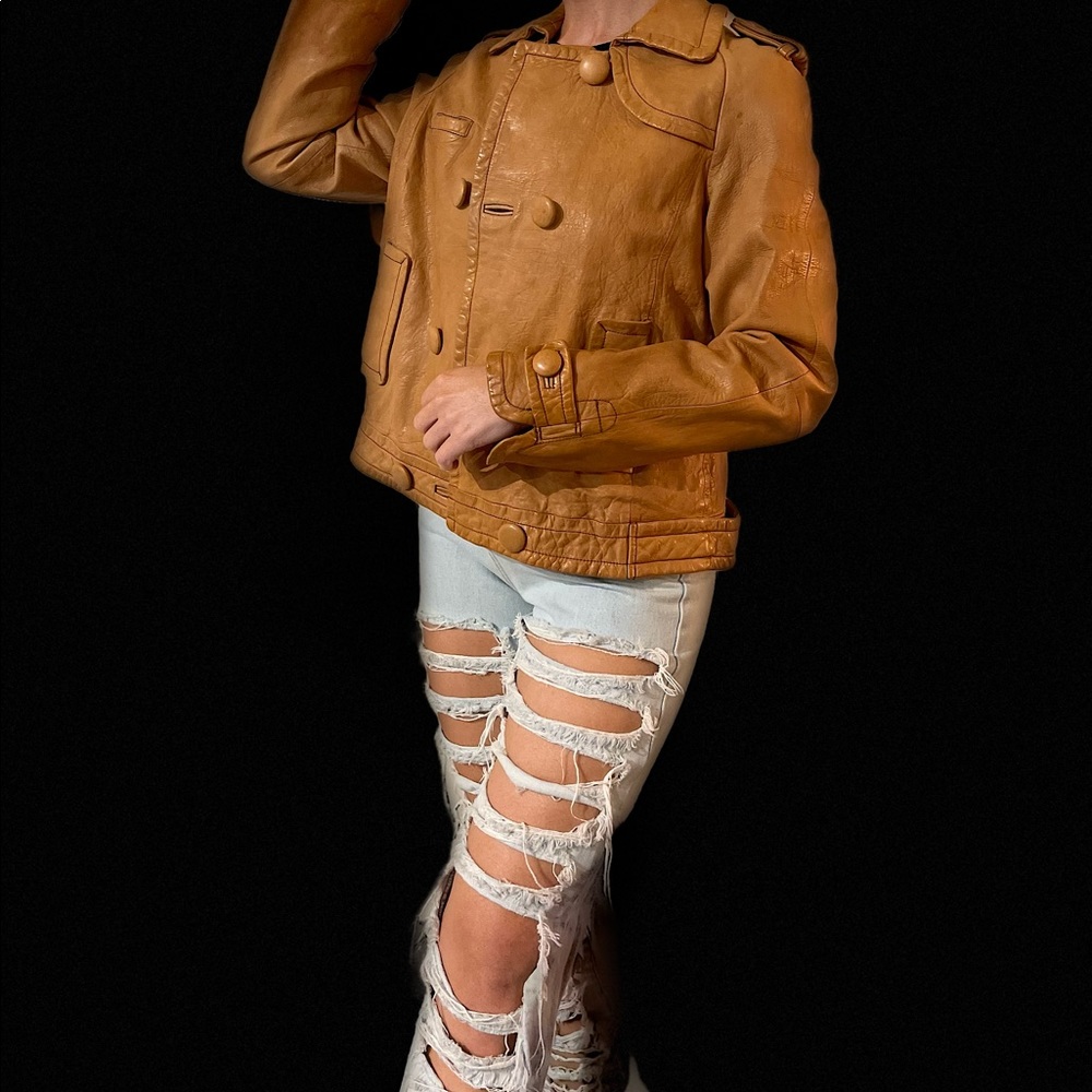 Banana republic leather jacket caramel